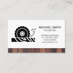 Carte De Visite Logo en bois de scie circulaire
