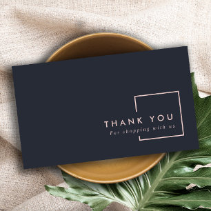 CARTE DE VISITE LOGO EN MERCI NOIR NOIR MINIMAL RECTANGLE