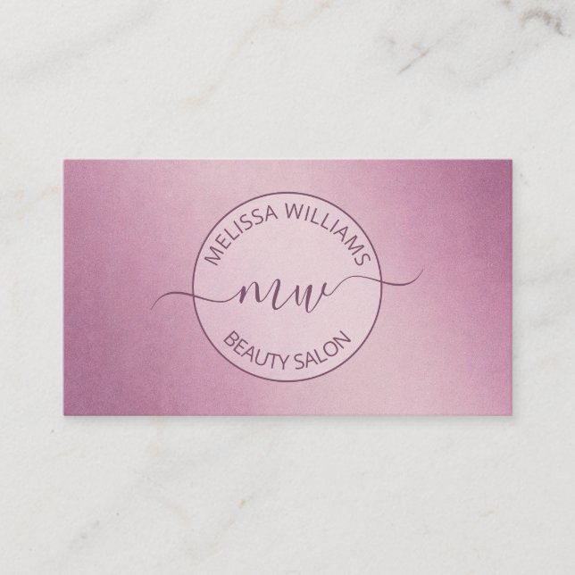 Carte De Visite Logo en métal rose (Devant)