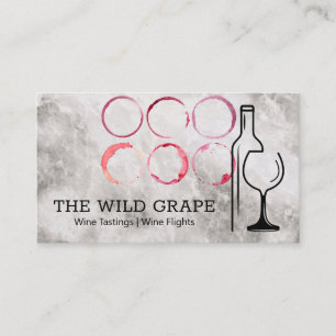 Carte De Visite Logo en verre bouteille   Tige à vin   Marbre