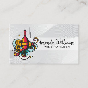 Carte De Visite Logo en verre de bouteille de vin artistique