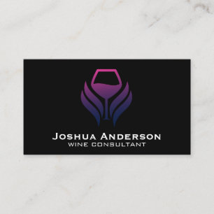 Carte De Visite Logo en verre de vin violet