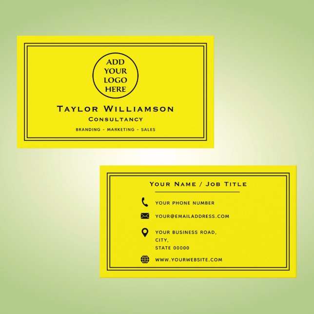 Carte De Visite Logo Entreprise Entreprise Jaune Et Noir (Créateur téléchargé)