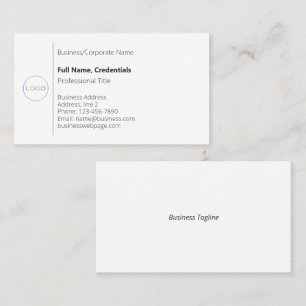 Carte De Visite Logo Entreprise Simple Noir Blanc Élégant