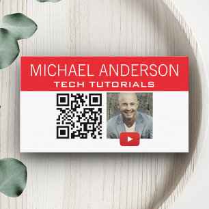 Carte De Visite Logo et code QR de chaîne YouTube YouTuber moder
