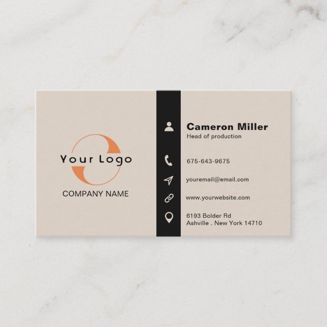 Carte De Visite Logo et icônes Minimal Professionnel d'entreprise  (Devant)