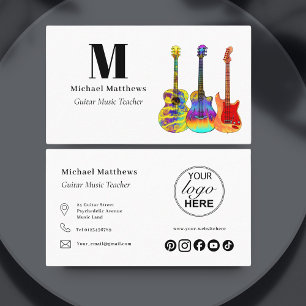 Carte De Visite Logo et médias sociaux personnalisés pour professe