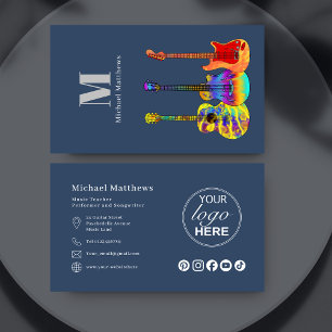 Carte De Visite Logo et médias sociaux personnalisés pour professe