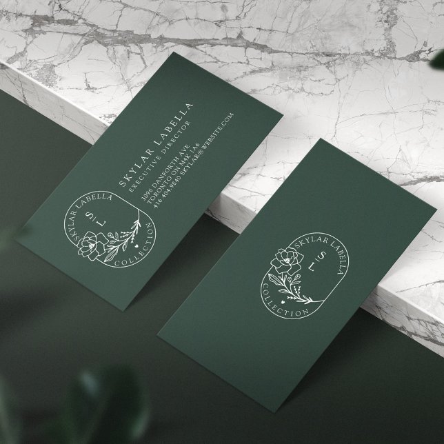 Carte De Visite Logo et monogramme floraux modernes (Créateur téléchargé)