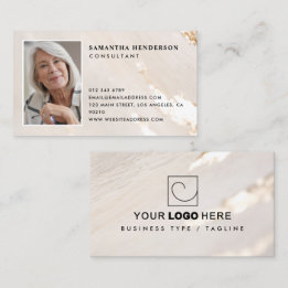Carte De Visite Logo et photo professionnel Classy Modern Gold Foi