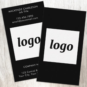 Carte De Visite Logo et texte noir simple vertical