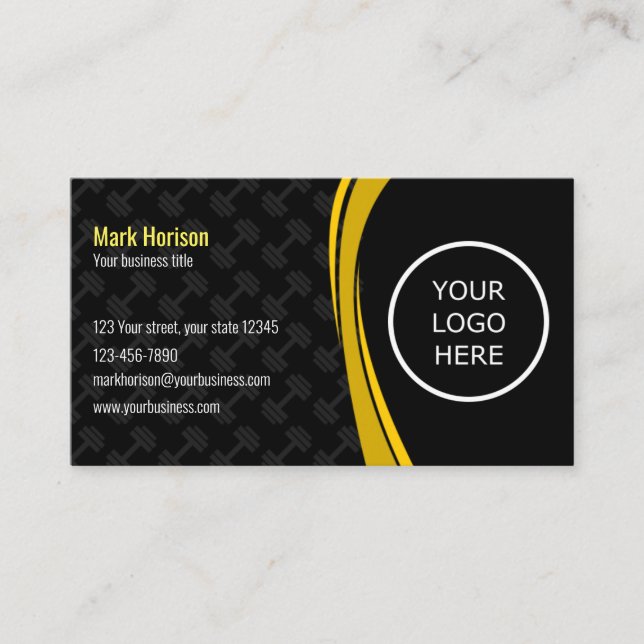 Carte De Visite Logo et texte personnalisés Personal Trainer (Devant)