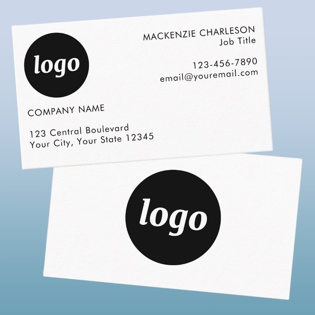 Carte De Visite Logo et texte simple (Logo with text professional business card)