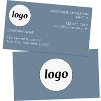 Logo et texte simple Gris Bleu Poussiéreux