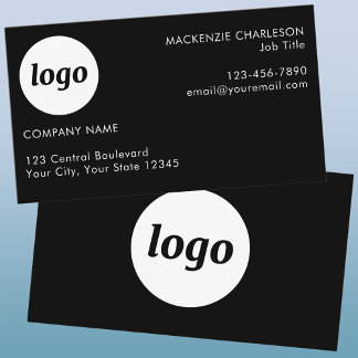 Carte De Visite Logo et texte simple noir