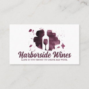 Carte De Visite Logo expressif en verre de vin brossé et en boutei