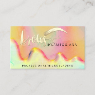 Carte De Visite Logo Eyebrow Microblading Gold Holograph QR Code
