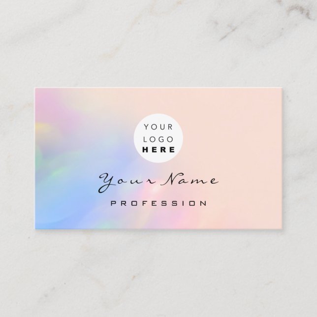 Carte De Visite Logo Eyelash maquillage Holographe Rose (Devant)