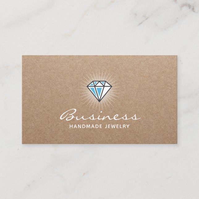 Carte De Visite Logo fait main Papier d'emballage élégant de (Devant)