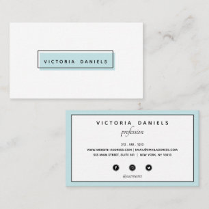 Carte De Visite Logo féminin   Bleu   médias sociaux professionnel