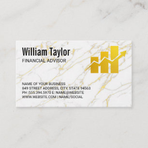 Carte De Visite Logo financier   Marbre or