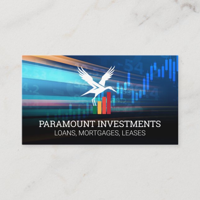 Carte De Visite Logo financier pour oiseaux | Graphique graphique (Devant)
