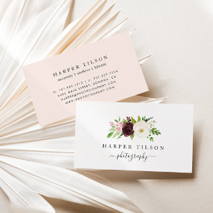 Carte De Visite Logo floral Blush Romance