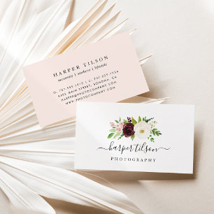 Carte De Visite Logo floral Blush Romance