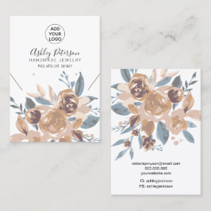 Carte De Visite Logo floral de la terre boho bijoux collier d'orei