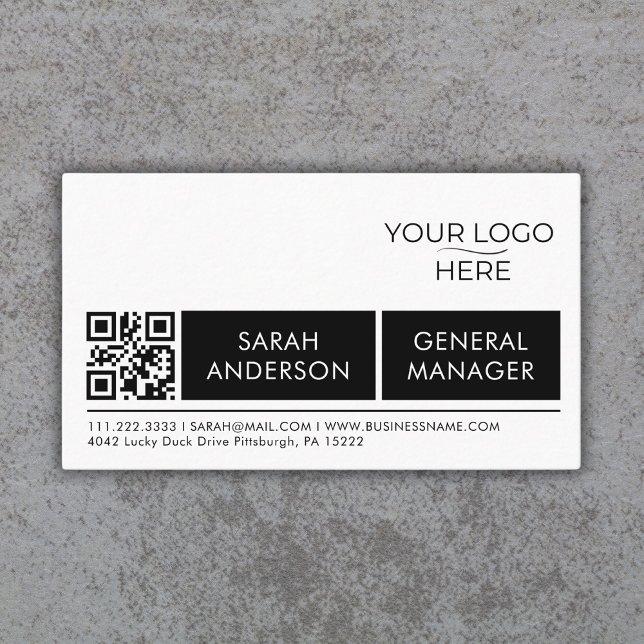 Carte De Visite Logo général simple Qr Code professionnel (Créateur téléchargé)