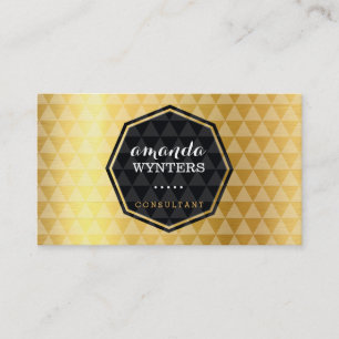 Carte De Visite LOGO geo moderne motif or feuille emblème octagon