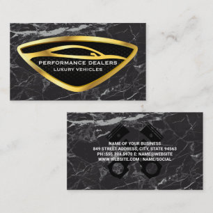 Carte De Visite Logo Gold Auto Car Marbre noir luxe