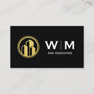Carte De Visite Logo Gold Buildings   Monogramme