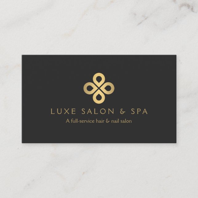 Carte De Visite Logo Gold Clover pour salons et maquilleurs (Devant)