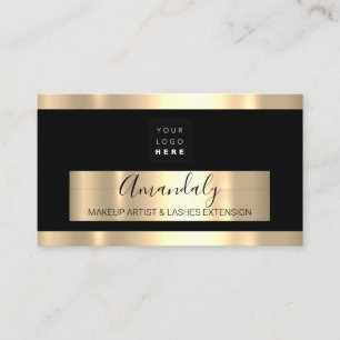 Carte De Visite Logo Gold de l'extension Eyelash de maquillage pro