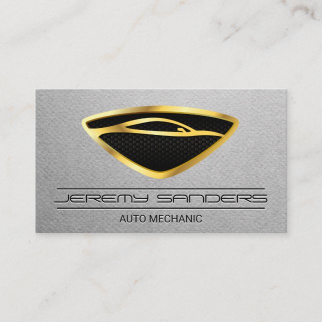 Carte De Visite Logo Gold de voiture de luxe élégant (Devant)
