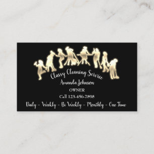 Carte De Visite Logo Gold des services de nettoyage Classy Maid Bl