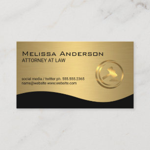 Carte De Visite Logo Gold Law Gavel   Avocat