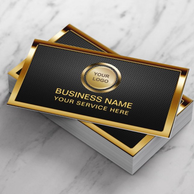 Carte De Visite Logo Gold personnalisé métal professionnel (Créateur téléchargé)