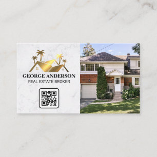 Carte De Visite Logo Gold Realtor Salon Code QR