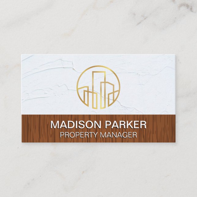 Carte De Visite Logo Golden Commercial Building (Devant)