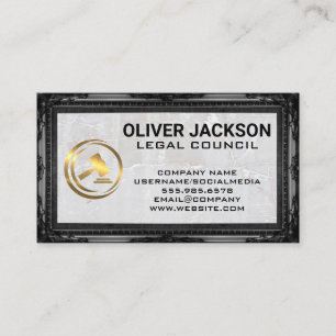 Carte De Visite Logo Golden Gavel Law   Cadre classique   Pierre