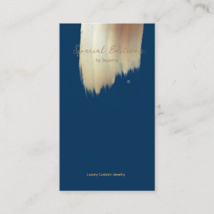 Carte De Visite Logo Golden Swash Prussian Bleu Écran d'oreille