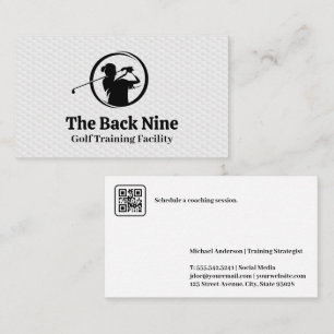 Carte De Visite Logo Golfer Swinging   Golf Ball Motif