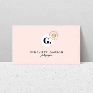 Carte De Visite Logo Gras Créatif Monogramme Rose Médias Sociaux