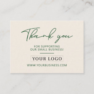 Carte De Visite Logo Green & Sand Business Merci Prise en charge d