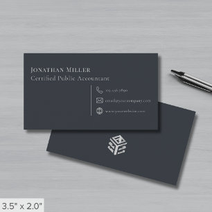Carte De Visite Logo gris moderne