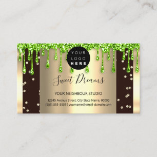 Carte De Visite Logo Hair maquillage clous SPA QR Code Drips