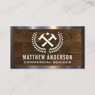 Carte De Visite Logo Hammers Arrière - plan de bois Découpe mé
