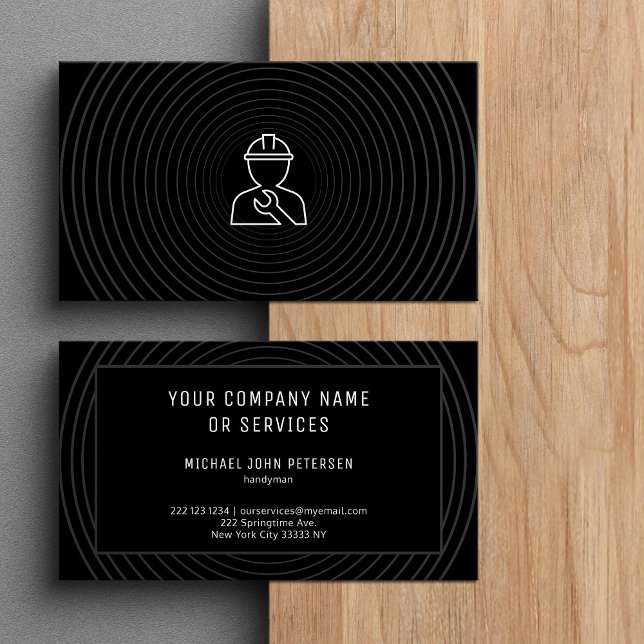 Carte De Visite Logo handyman de réparation de construction modern (Créateur téléchargé)